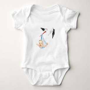 Body bébé cigogne portant bébé