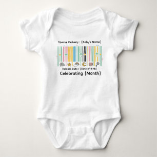 Body Bébé Code-Barres Fantaisie Jalons Personnalisés QR