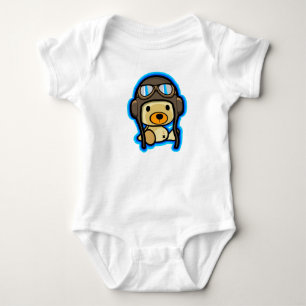 Body Bébé courageux mignon de pilote d'ours de nounou