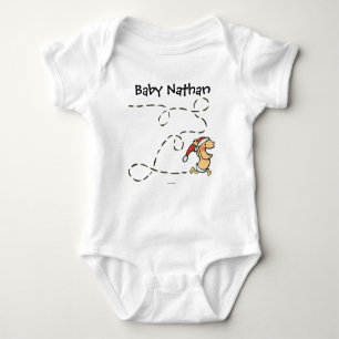 Body Bébé courant le matin de Noël