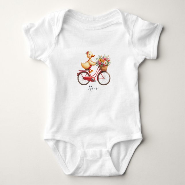 Body bébé cycliste floral canard (Devant)