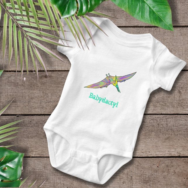 Body Bébé dactyle coloré Pterodactyl mignon Dinosaur (Cute pterodactyl dinosaur funny word play fun colorful dino baby vest)