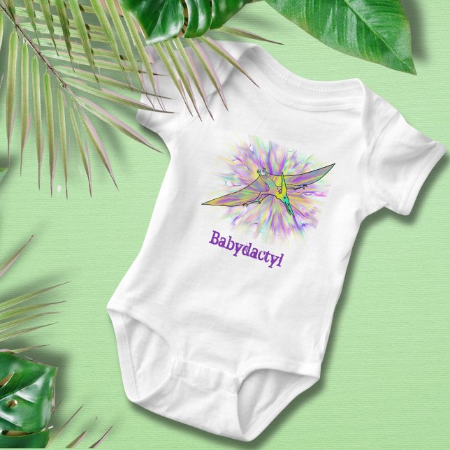 Body Bébé dactyle Ptérodactyle coloré Dinosaure mignon (dinosaur pterodactyl fun word play dino baby vest)