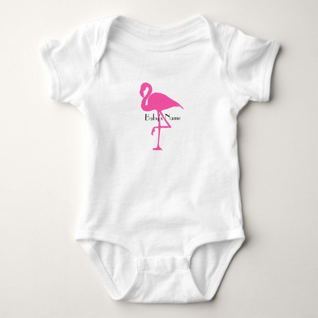 Body Bébé de Flamant rose - customisez le nom ou (Devant)