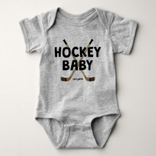 Body Bébé de hockey avec bâtonnets de hockey drôle mign