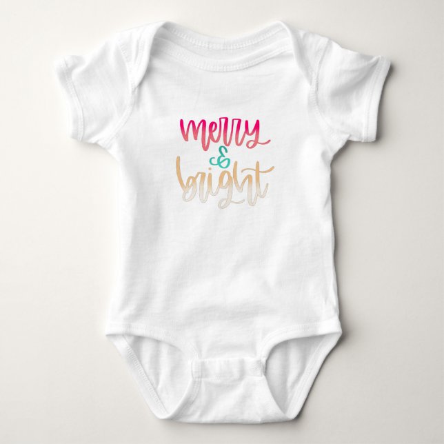 Body bébé de Noël Merry & Bright (Devant)