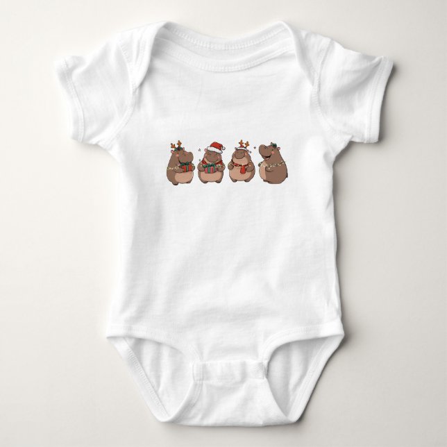 Body Bébé de Noël mignon Pygmée Hippo Moo Deng (Devant)