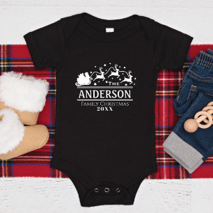Body Bébé de Noël personnalisé au nom de famille