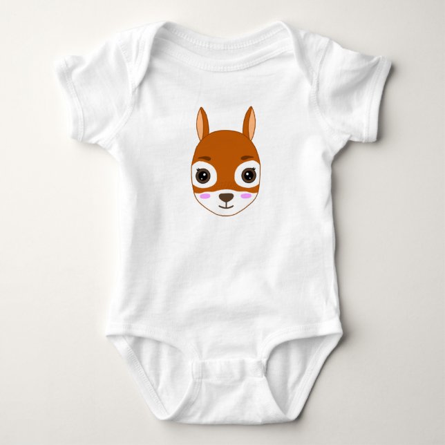 Body bébé design écureuil mignon Kawaii (Devant)