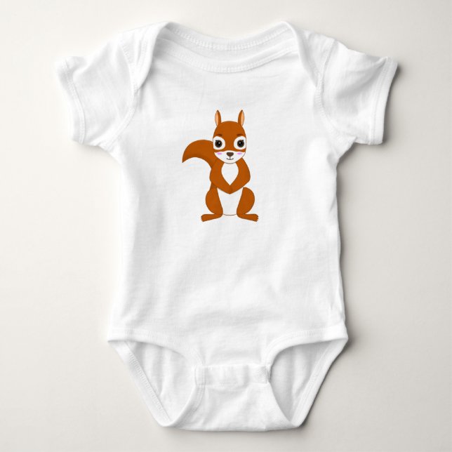 Body bébé design écureuil mignon Kawaii (Devant)