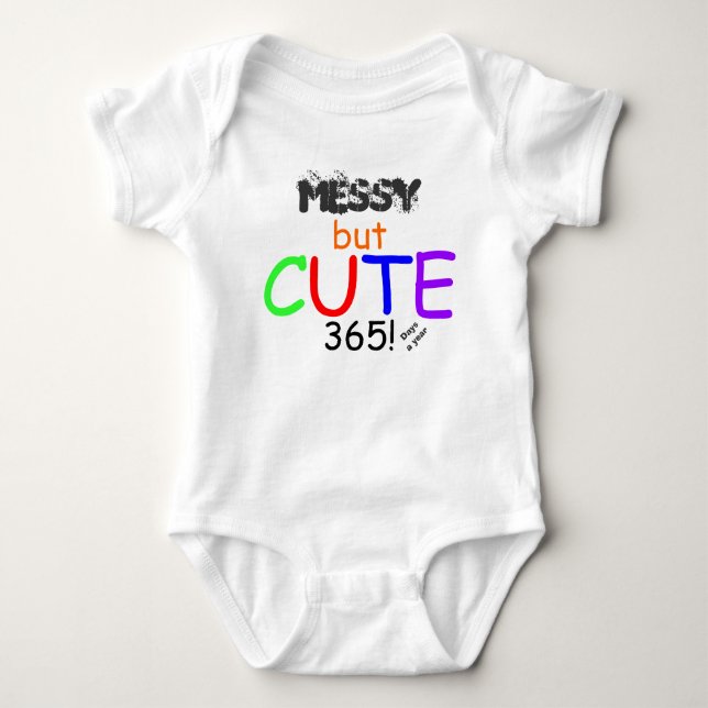 Body Bébé Désordonné Mais Humour Mignon (Devant)