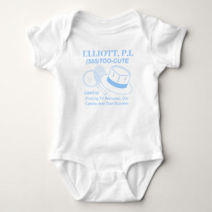 Body Bébé Détective Personnalisable Mignon