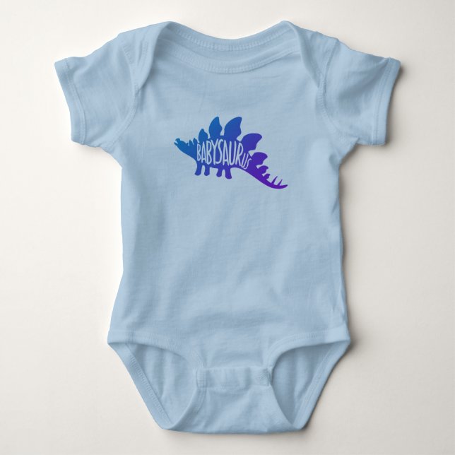 Body Bébé Dinosaur Design Cute En Bleu (Devant)
