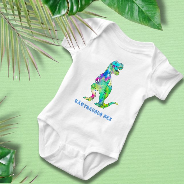 Body Bébé dinosaure Rex (Colorful dinosaur babysaurus Rex baby vest watercolor T-Rex )