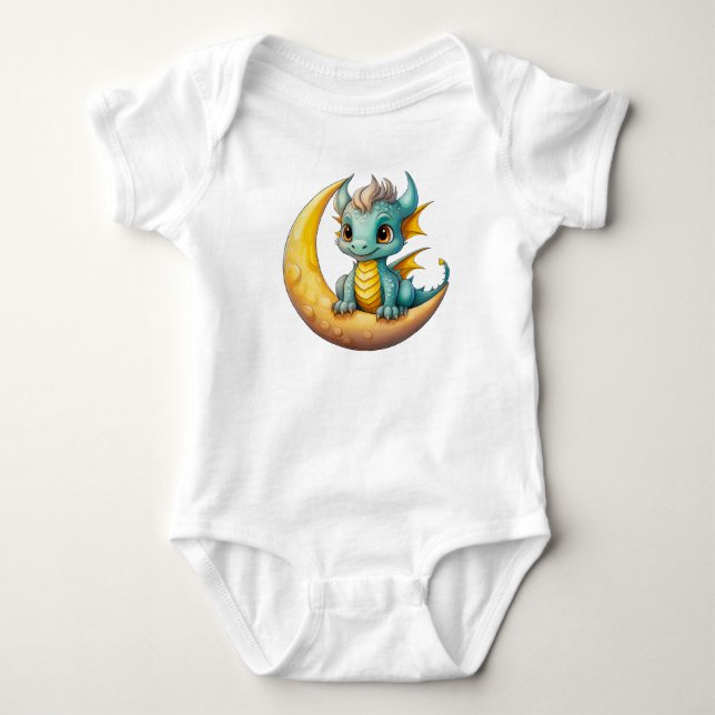 Body Bébé dragon sur la Lune – Conception de fantaisie  (Devant)