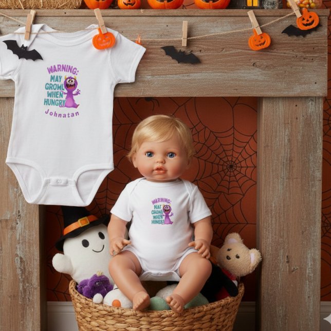 Body Bébé drôle Halloween Avertissement : Peut grogner  (Créateur téléchargé)