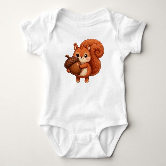 Body bébé Écureuil Acorn — Douce A forêt A (Devant)