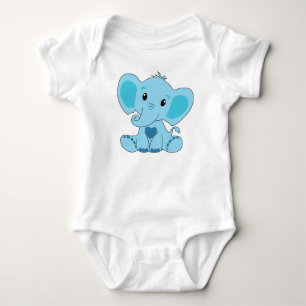 Body Bébé, Eléphant, Bleu, Costume bébé, DAM Creative,