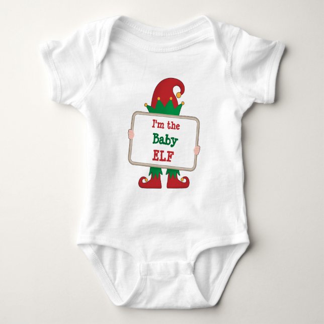 Body Bébé Elfe | Citation personnalisée de Noël pour bé (Devant)