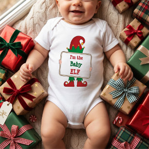 Body Bébé Elfe Citation personnalisée de Noël pour bé