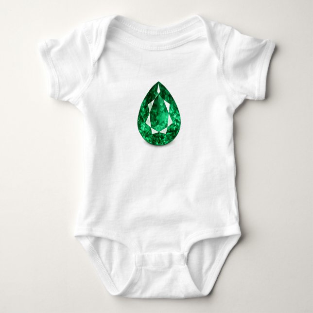 Body bébé émeraude Motif de pierre de naissance de (Devant)