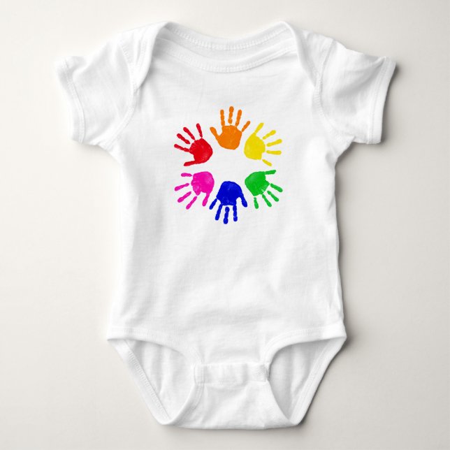 Body bébé empreinte de main encrée (Devant)