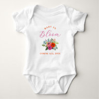 Bébé en fleur brillant Faire-part de grossesse flo
