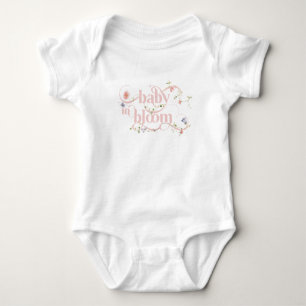 Body Bébé en Fleur Fleur sauvage Fille Baby shower rose