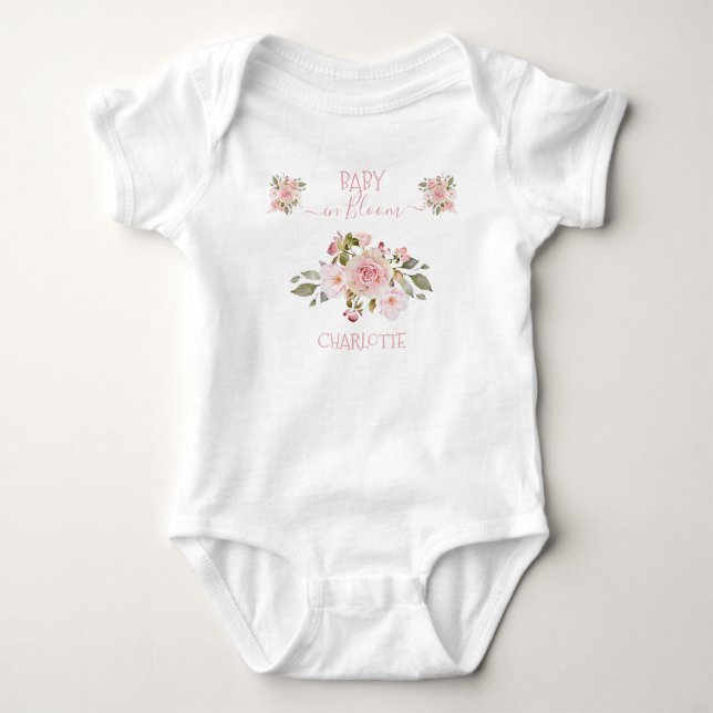 Body Bébé en Fleur Rose Rose Floral (Devant)