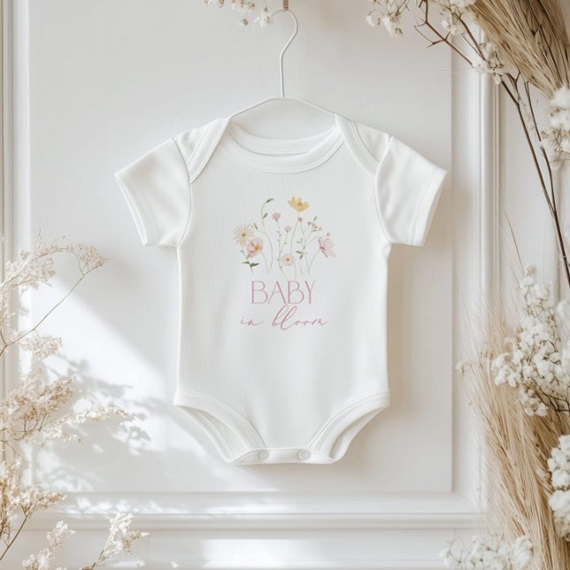 Body Bébé en fleurs rose fleurs sauvages floral (Créateur téléchargé)