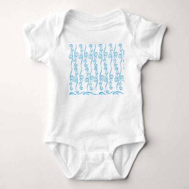 Body bébé en jersey à tourbillons bleus (Devant)