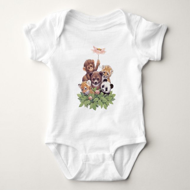 Body bébé en jersey design Panda Mignon (Devant)