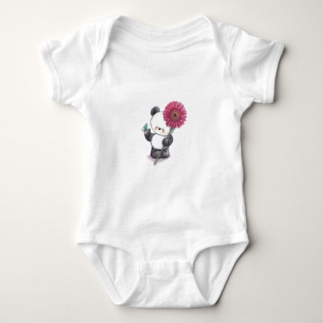 Body bébé en jersey design Panda Mignon (Devant)