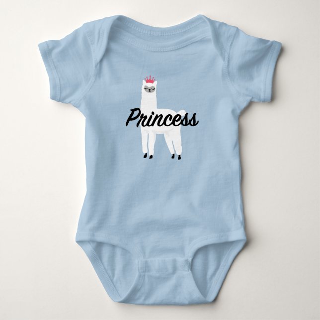 Body bébé en jersey Design Princesse Lama (Devant)