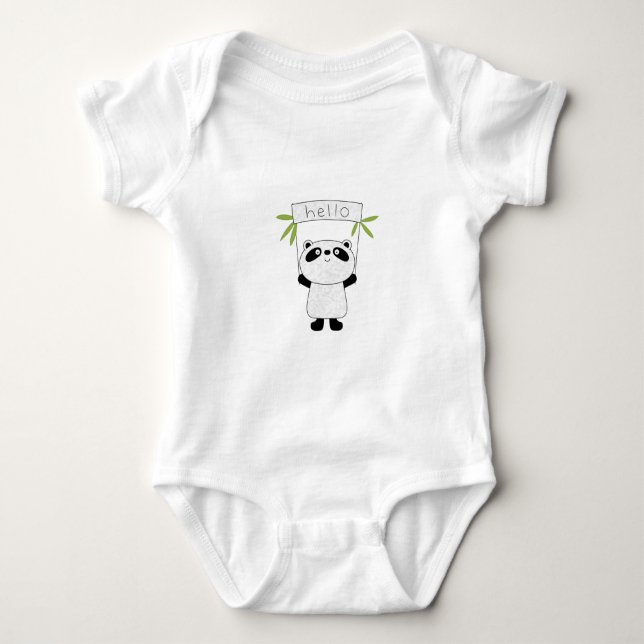 Body bébé en jersey panda mignon (Devant)