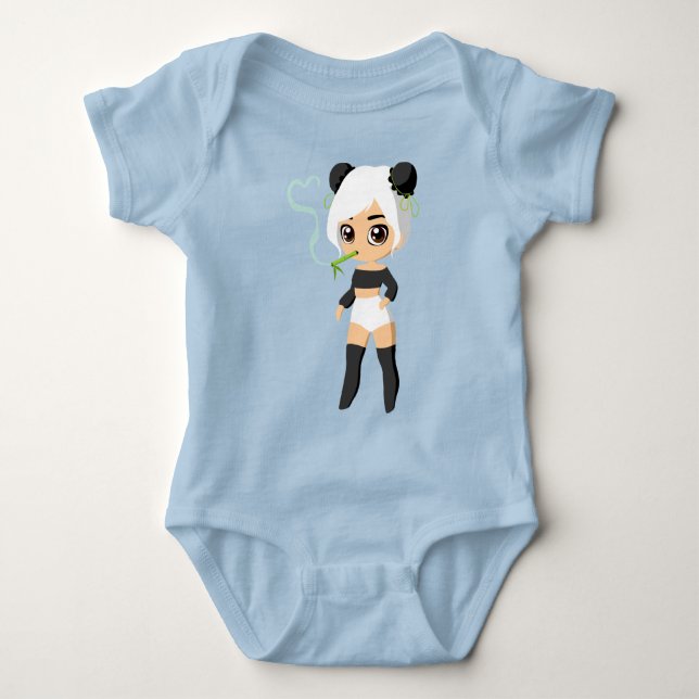 Body bébé en jersey panda mignon (Devant)