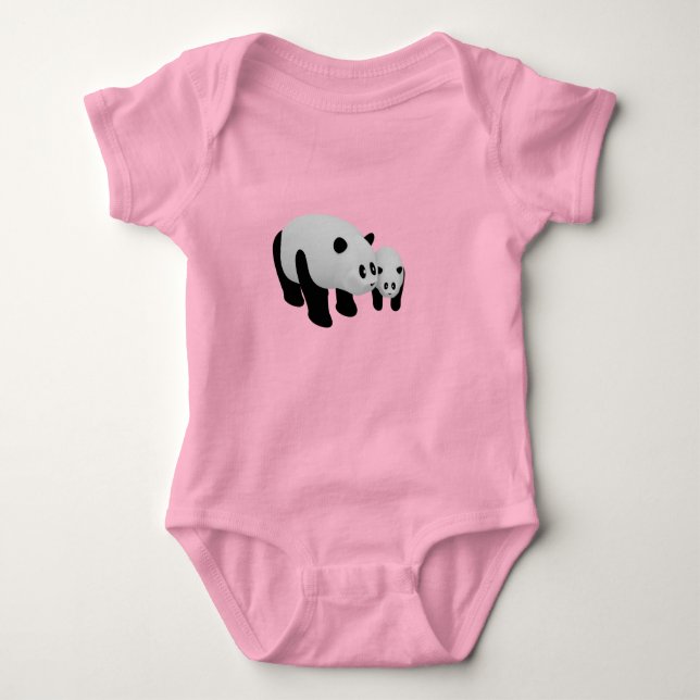 Body bébé en jersey panda mignon (Devant)