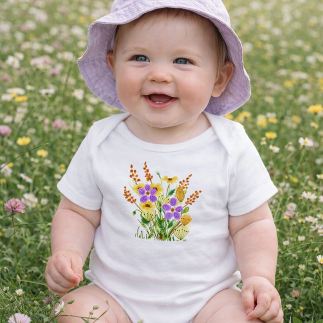 Body Bébé fille au jardin de fleurs sauvages  (Créateur téléchargé)