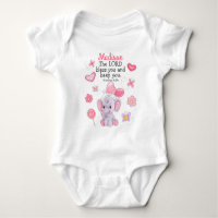 Body bébé fille avec écriture de bénédiction et no