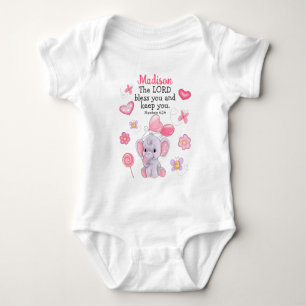 Body bébé fille avec écriture de bénédiction et no