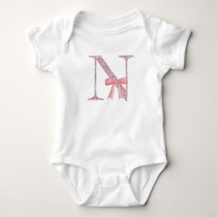 Body Bébé fille initiale personnalisée "N"