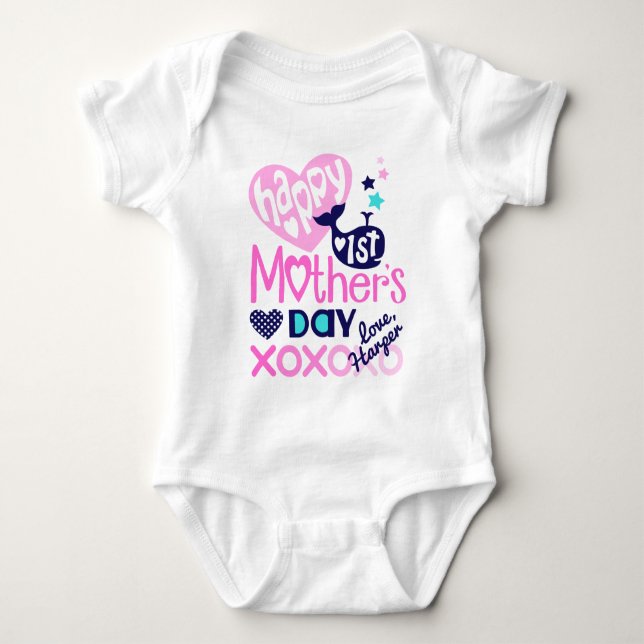 Body Bébé Fille Joyeuse Première Mère Jour Bodysuit (Devant)