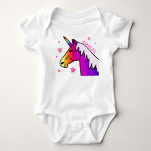 Body bébé fille licorne arc-en-ciel mignon