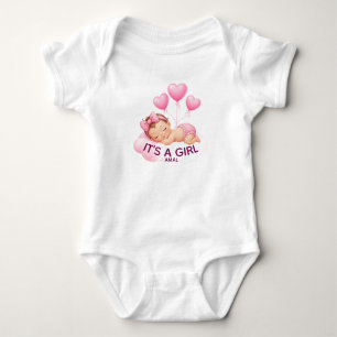 Body Bébé Fille Mignonne - C'est Une Fille Cœurs Roses
