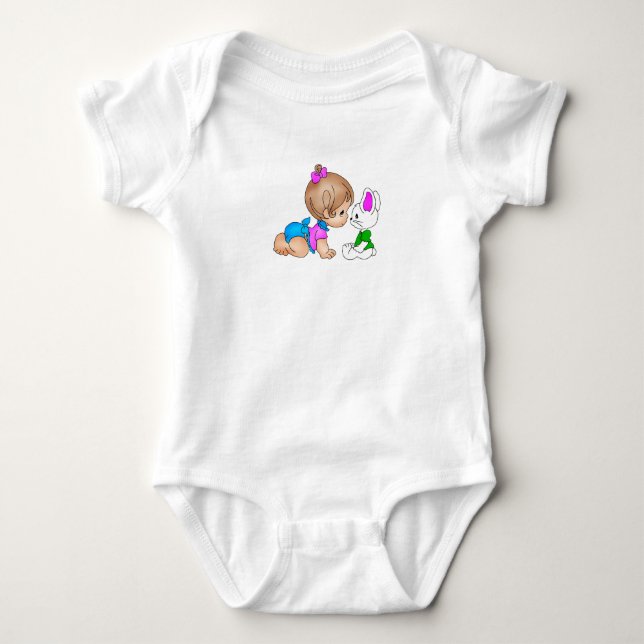 Body bébé fille mignonne et lapin (Devant)
