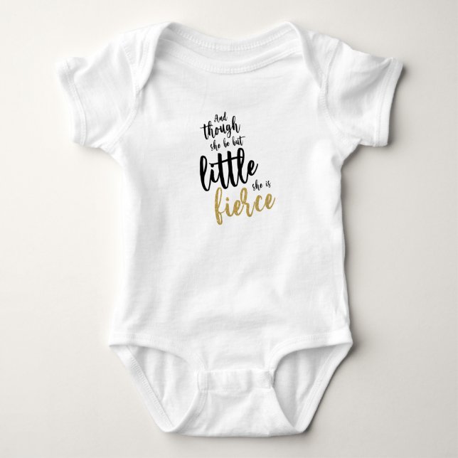 Body Bébé Fille Mignonne Un Peu Féroce Paillettes (Devant)