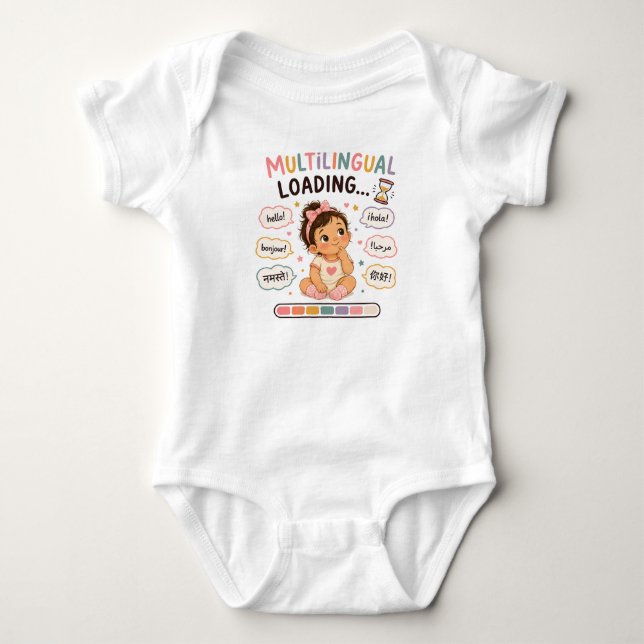 Body bébé fille multilingue Chargement... (Devant)