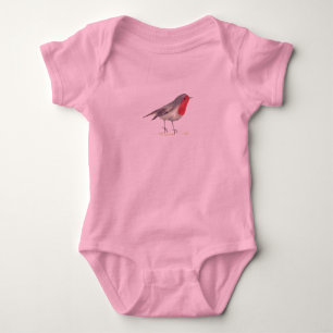 Body Bébé fille oiseau rouge-gorge Noël Féminin Mignon