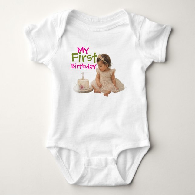 Body bébé fille pour mon premier anniversaire avec (Devant)