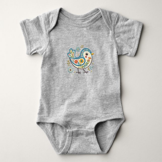 Body bébé floral Blue Bird (Devant)
